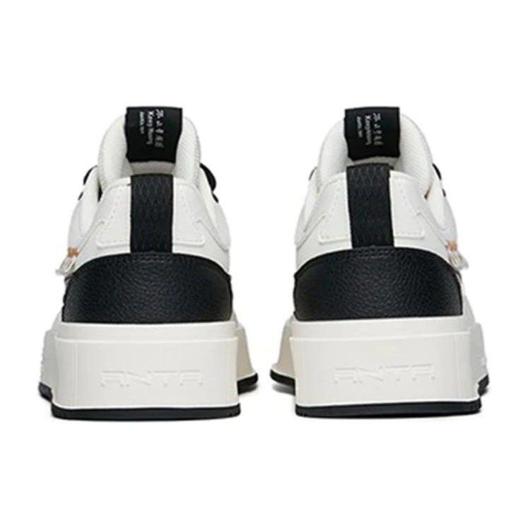 Anta Fleece Lined Versatile Trendy Comfortable Warm Non-Slip Wear-Resistant Low-Top Skate Shoes Women Sneaker Black White 922228012-7