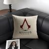 A-Assassins Creedd Game Cushion Cover Natural Linen Organic Fabric Double-Sided Printing Sofa Home Decor Gift Pillow Case
