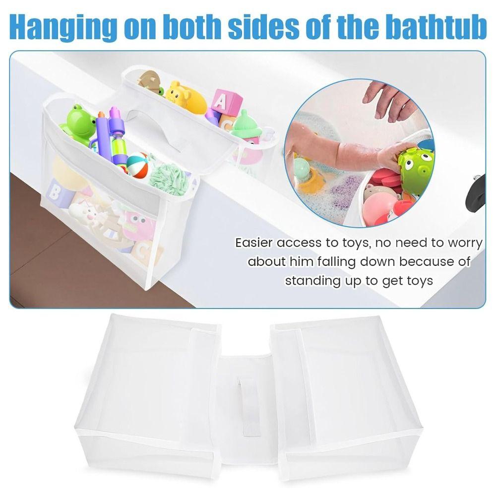 Large Capacity Baby Bath Toy Storage Mesh Design Multi-compartment Bathtub Plaything Organizer Quick Dry Easy Sorting