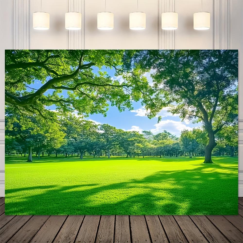 2D Banner 1 Piece of Spring-themed Green Grass and Tree Decoration - Suitable for Birthdays, Festivals and Parties