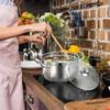 Stainless Steels Pot Milk Pan Cooking Saucepan Induction Base Soup Pot With Glass Lid Stockpot Kitchen Tool Enduring