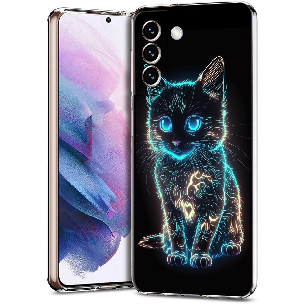 Transparent Phone Case Cover for Samsung Galaxy S25 S24 S23 S22 S20 S21 FE Ultra S24 S23 S10 S10E Plus 5G Proud Cat Pattern Bags