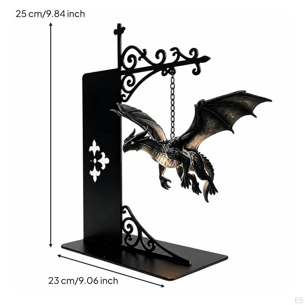 Decorative Dragon Bookshelf Light | Statue Lamp, Gothic, for Reading