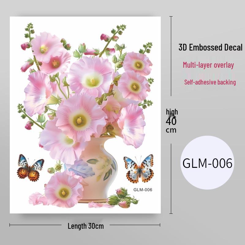 

3D Водонепроницаемая самоклеящаяся наклейка на стену в виде вазы для украшения шкафа и холодильника