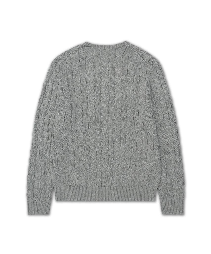 POLO RALPH LAUREN Cable Knit Cotton Sweater - Grey