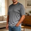 Men's Big Size Comfortable Breathable Casual Loose Fit T Shirt Top Soft Fabric Short Sleeve Crew Neck Tee for Everyday Wear