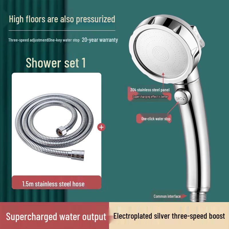 ZISIZ Pressurized Self-Cleaning Shower Head Set