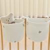 Baby Cot Hanging Storage Bag Bedside Hanging Storage Pocket Cotton Bag for Organizing Diapers & Toy Beside this crib