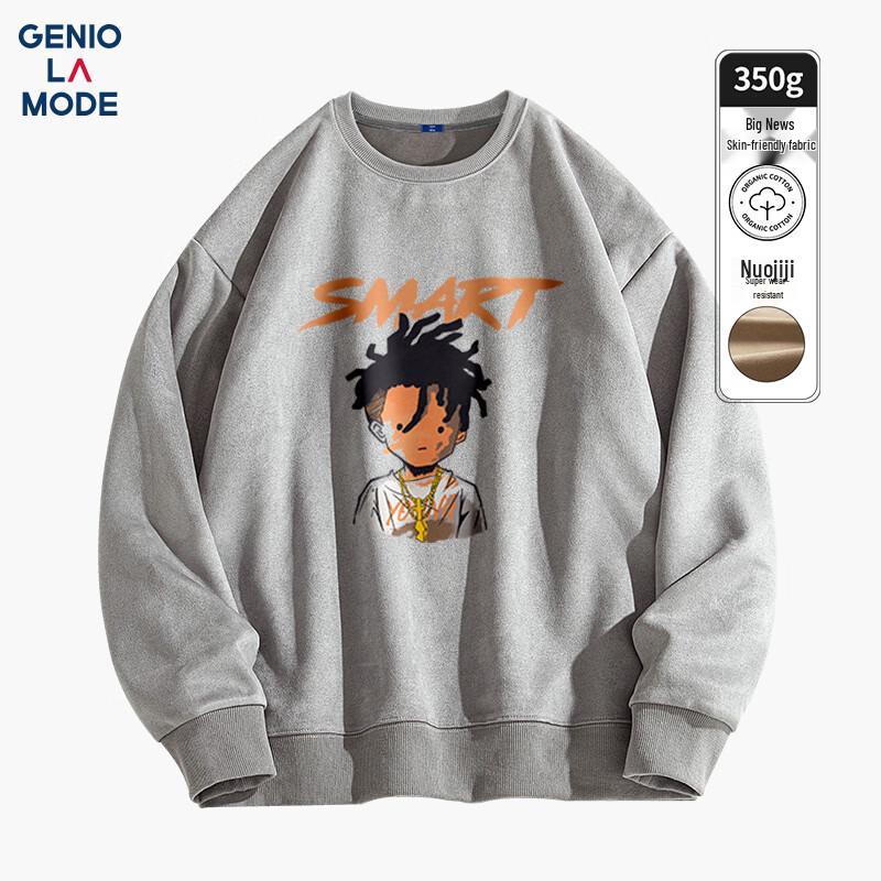 

GENIOLAMODE Мужской повседневный свитшот с принтом, круглый вырез 2XL