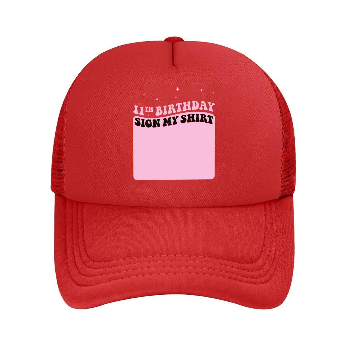 th Birthday Sign My Mesh Baseball Cap Hip Hop Adjustable
