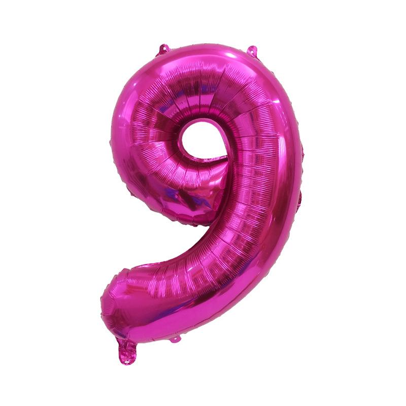 Small Digital Balloon 16-Inch Us Version Of Thin Body Decoration Birthday Party Aluminum Film Balloon Digital Balloon