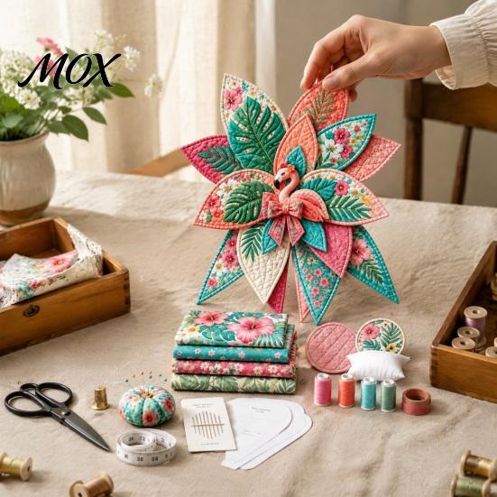 Kits de Costura Completos con Instrucciones Parche Grande Patchwork Kit DIY, Granja de Tela Estilo Retro Decoraciones Puerta Animal Artesanía Kit para