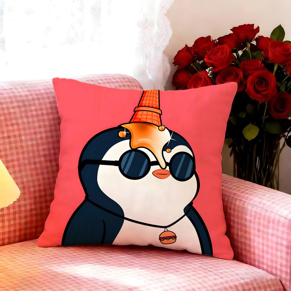 Cute Animal Cartoon Penguin Cushion Cover Premium Soft Pillowcase Skin-Friendly Breathable Multi-Purpose For Home Office Travel