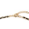 CHANEL Metal and Calfskin Heart Double C Necklace Black Gold Women's Metal Necklace Women's