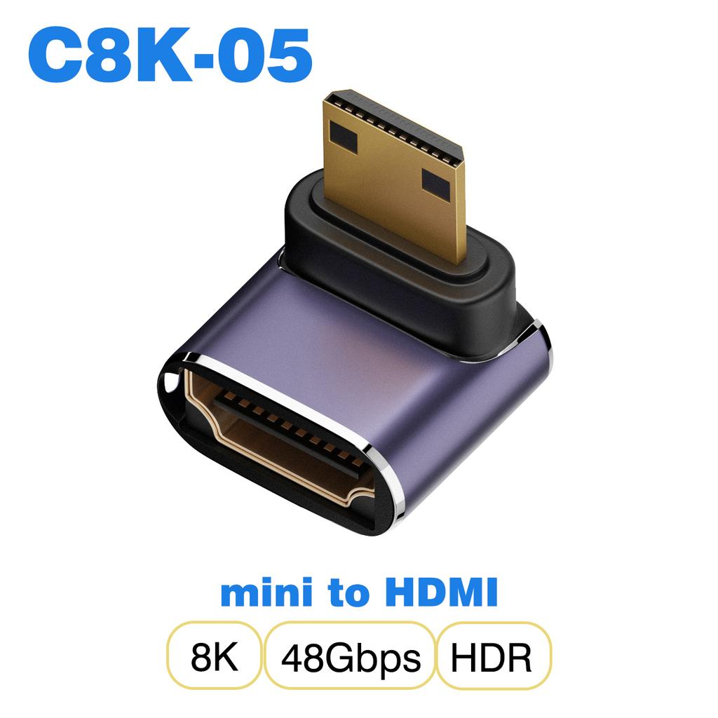 UGOURD HDMI2.1 Cable Adapter mini micro hdmi to HDMI 2.1 Converter 48Gpbs 8K60HZ 4K120HZ for HDTV Projector PS4 PS5 Laptop PC 4