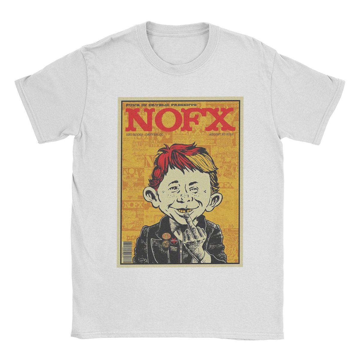 

Funny Nofx Punk In Drublic T-Shirts Men Round Neck 100% Cotton T Shirts Short Sleeve Tees Gift Idea Clothes M