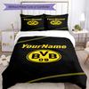 Borussia Dortmund Customize Your Name Bedding Set Breathable Duvet Cover with Pillowcases Home Decoration Birthday Gift