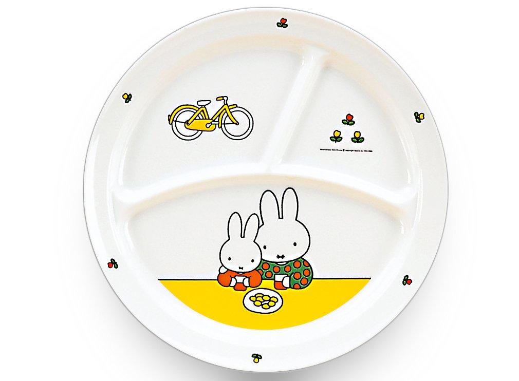 

Kanto Plastics Miffy Round Lunch 23cm RLVE901 Children s Three-Compartment Plate, Diameter, CM-65C, Melamine, белый