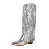 Wide Calf Boots For Women Over The Knee High Women'S Rhinestone Fringe Boots Sparkly Western Cowboy Boots Zapatos De Mujer