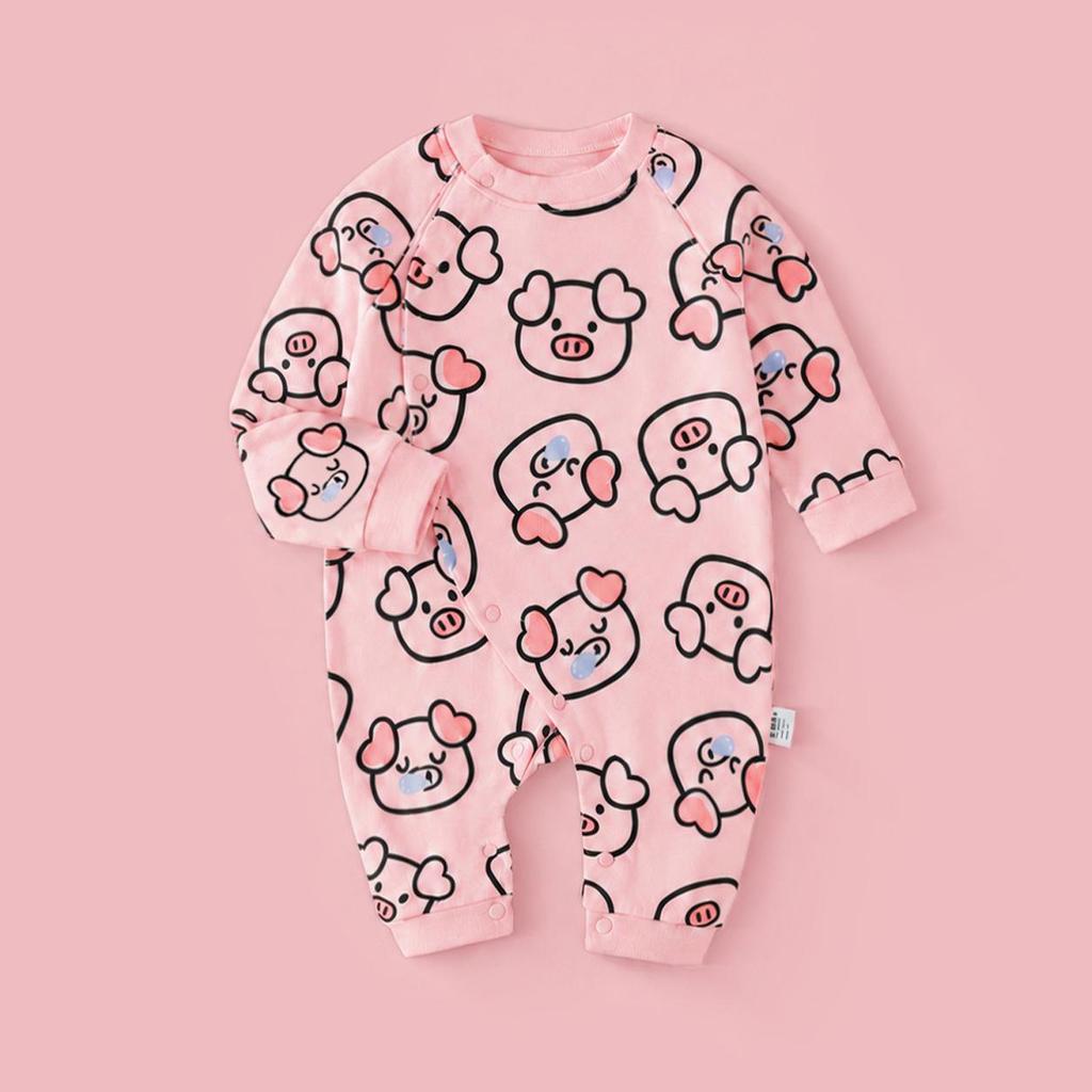 Unisex Cotton Baby Romper - Spring/Autumn Cartoon Onesie for Newborns