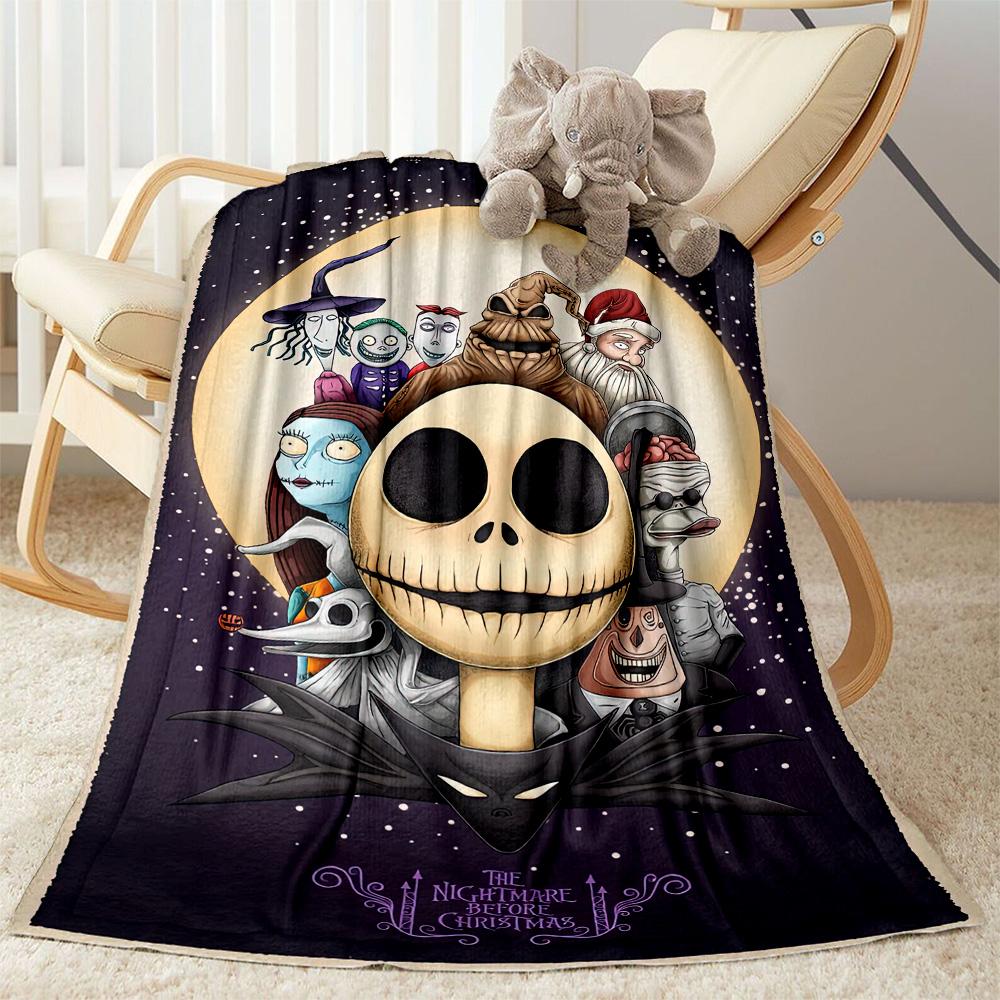 Christmas Nightmare Blanket Comfortable Suitable for Chair Couch Office Chair for All Seasons Modern Style Gift for Travel Home Birthdays
