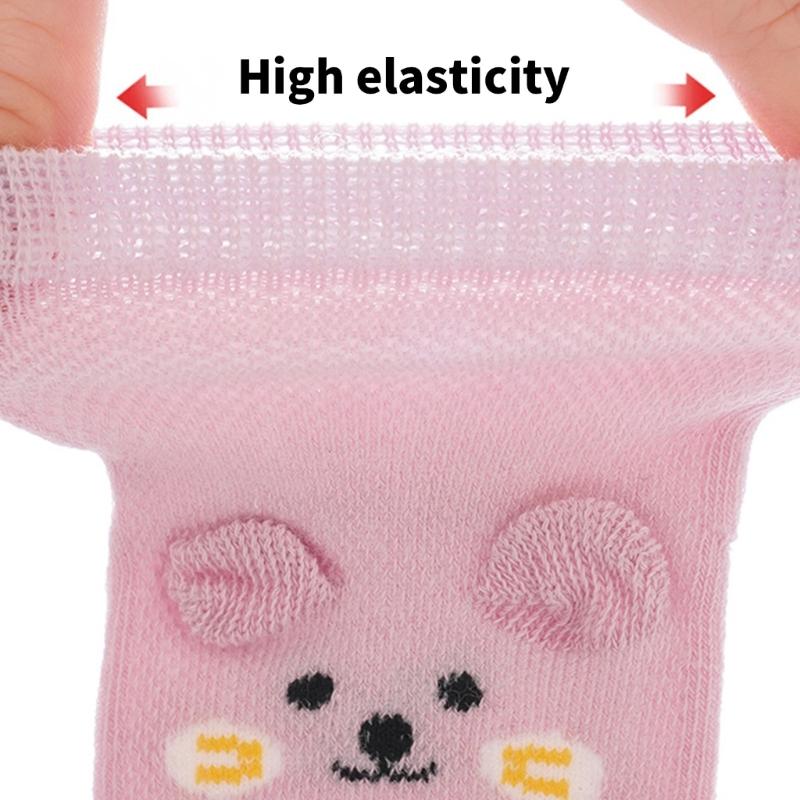 Baumwoll Socken mit Anti-Rutsch-Sohle für Mädchen Jungen Atmungsaktive Knöchelsocken Hohe Elastische Grip Socken Baby Knöchelsocken