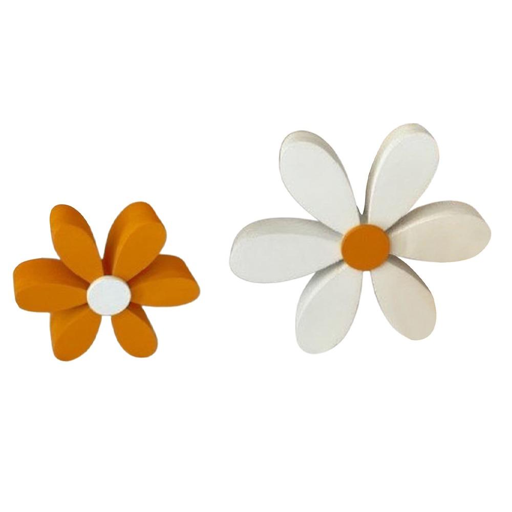 

Yellow-White Color Wooden Daisy Decor Set Rustic Style Floral Tabletop Ornaments Wedding S