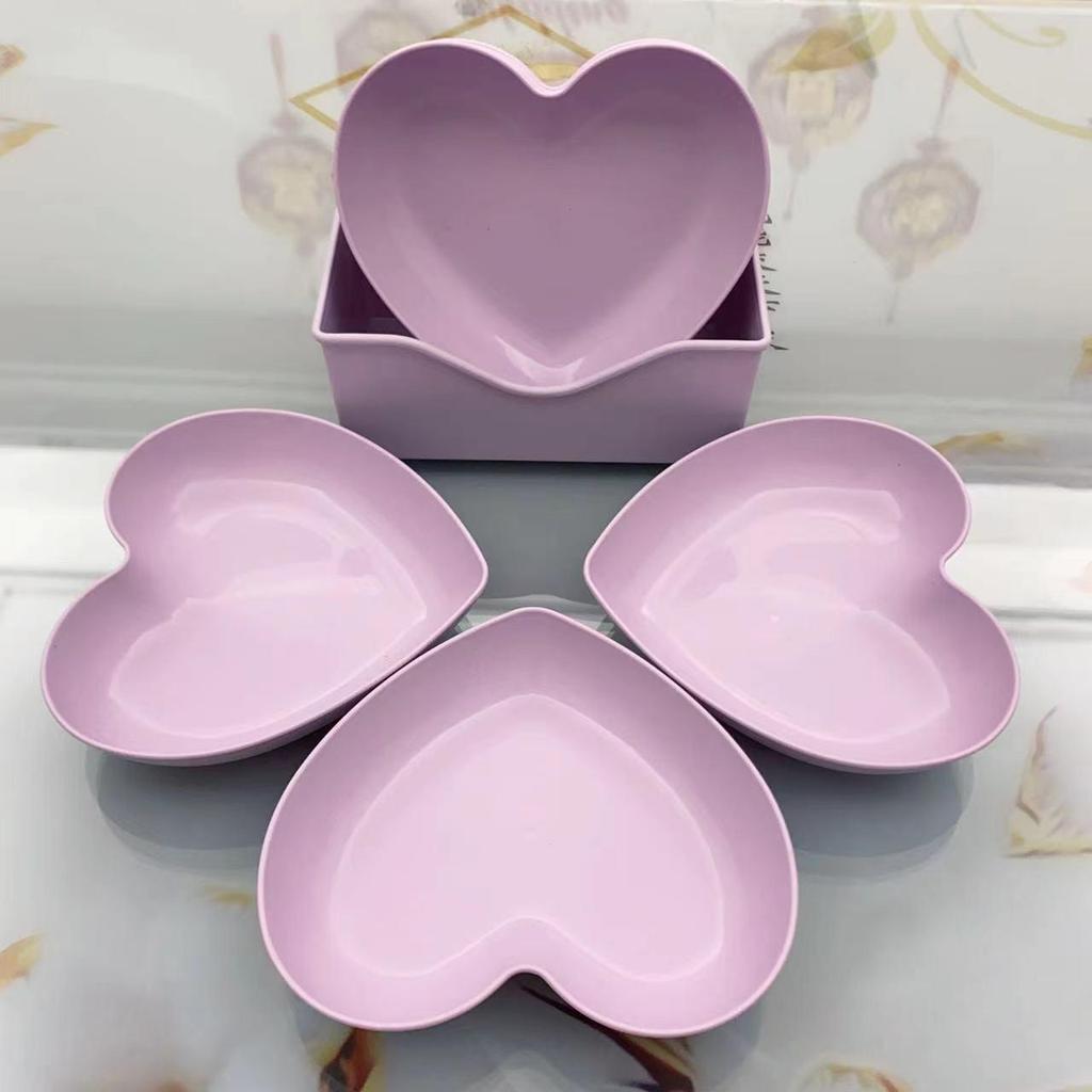 Heart-shaped Bone China Snack & Peel Plate