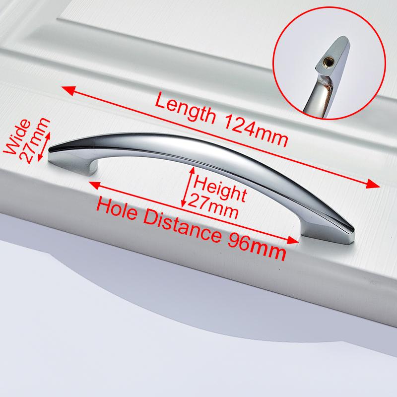 NAIERDI Bright chrome Handles Kitchen Cabinet Handles Solid Drawer Knobs Silver Cupboard Door Wardrobe Pulls Furniture Handle
