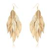 Women Dangle Earrings Willow Leaves Pendant Retro Baroque Style Eardrop Jewelry Decoration for Ladies