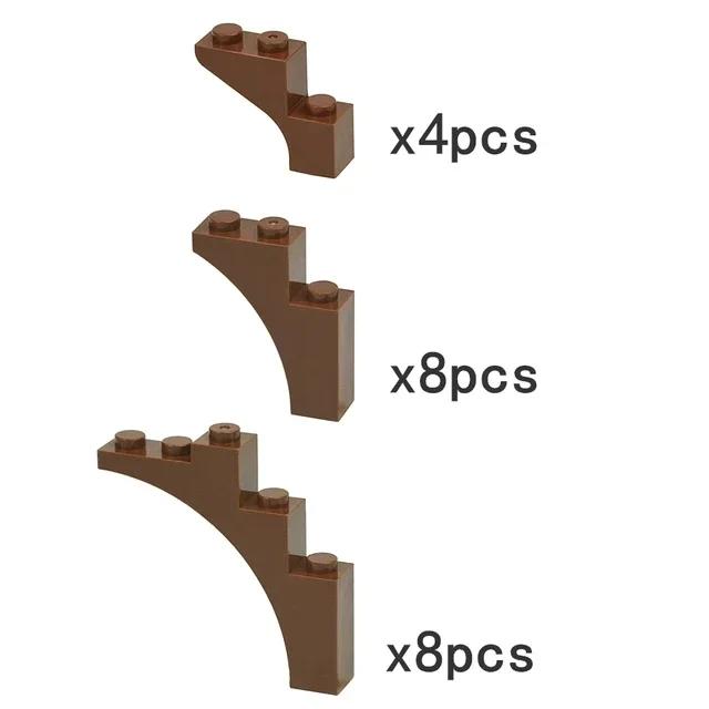 MOC Plants Accessories Bricks 3471 2435 6064 3778 City House Trees Pine Prickly Bush Green Grass Military Building Toys