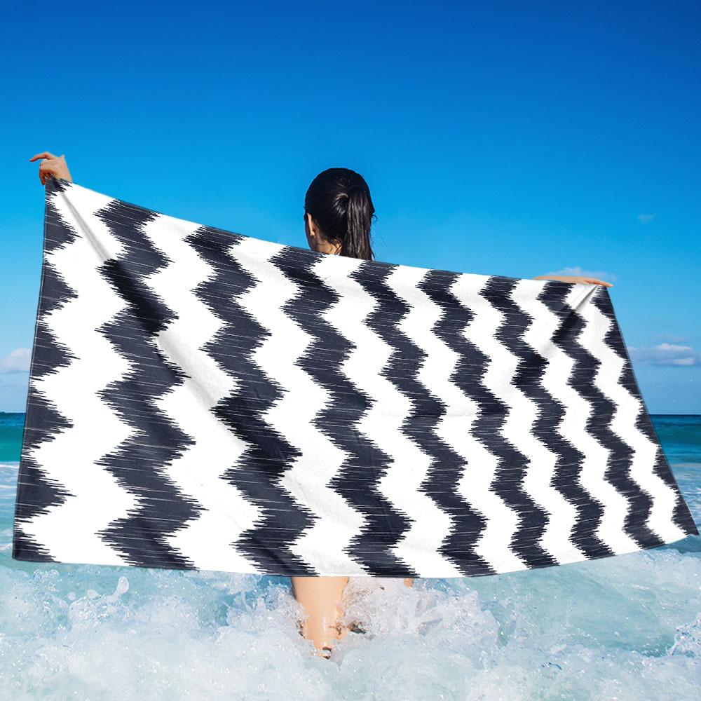 Blue Sea Turtle Beach Towel, Soft Microfiber Quick Dry Oversized Bath Towel, Nautical Summer Pool Blanket 1pcs