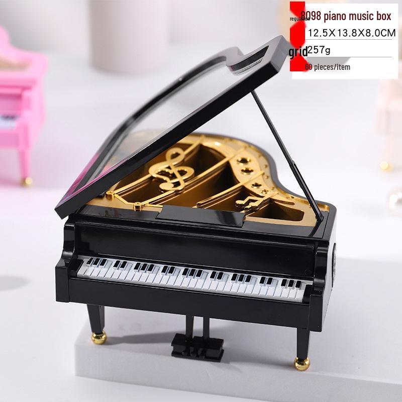 Creative Piano Music Box Ornament for Home Decoration and Children's Gifts - Customizable Music Store Logo