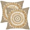 1 Pieces Brown Mandala Patterned Decorative Throw Pillows Polyester pillowcase, sofa decorative cushion cov Headboard Pillow