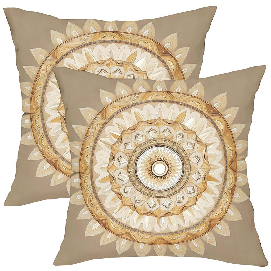 1 Pieces Brown Mandala Patterned Decorative Throw Pillows Polyester pillowcase, sofa decorative cushion cov Headboard Pillow