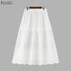 Women Casual Elastic Waist Loose Long Skirts