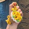Handmade Crochet Rose Keychain Ornament - Valentine's Day Gift
