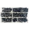 M3.5 Black Carbon Steel 220Pcs/Box Phillips Cross Flat Countersunk Head Self-tapping Wood Screws Set Assortment Kit Box