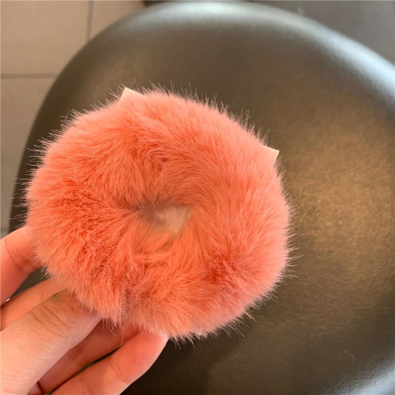 Soft Fluffy Plush Hair Scrunchies For Women Multi Colors No Tug Design For Daily Wear Party Styling