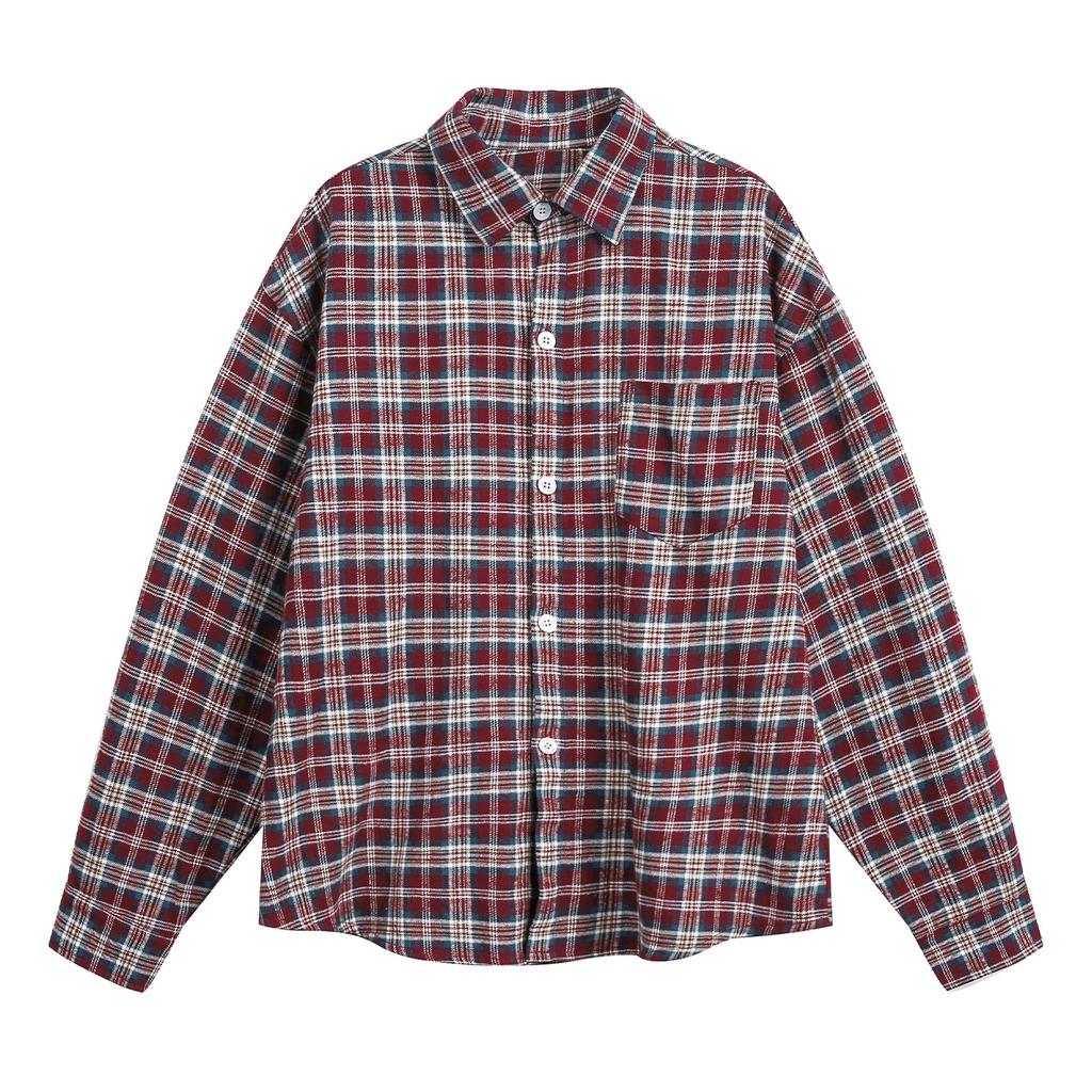 Men's Button Down Shirts Regular Fit Long Sleeve Casual Plaid Shirt for Men Vintage Soft Plaid Shirts with Pocket