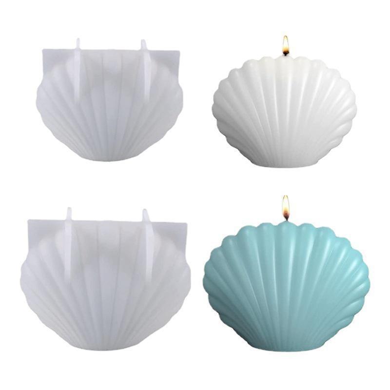 1Pcs Epoxy Resin Mold Three-dimensional Irregular Fan-shaped Shell Aromatherapy Candle Silicone Molds