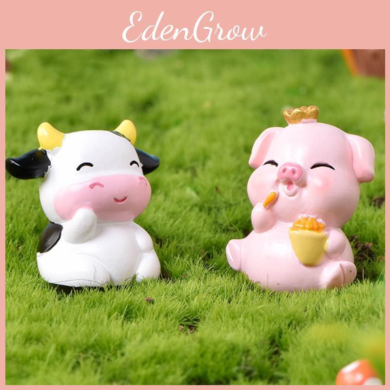 Resin Miniature Elephant Pig Rabbit Cow For Creative Bonsai And Terrariums
