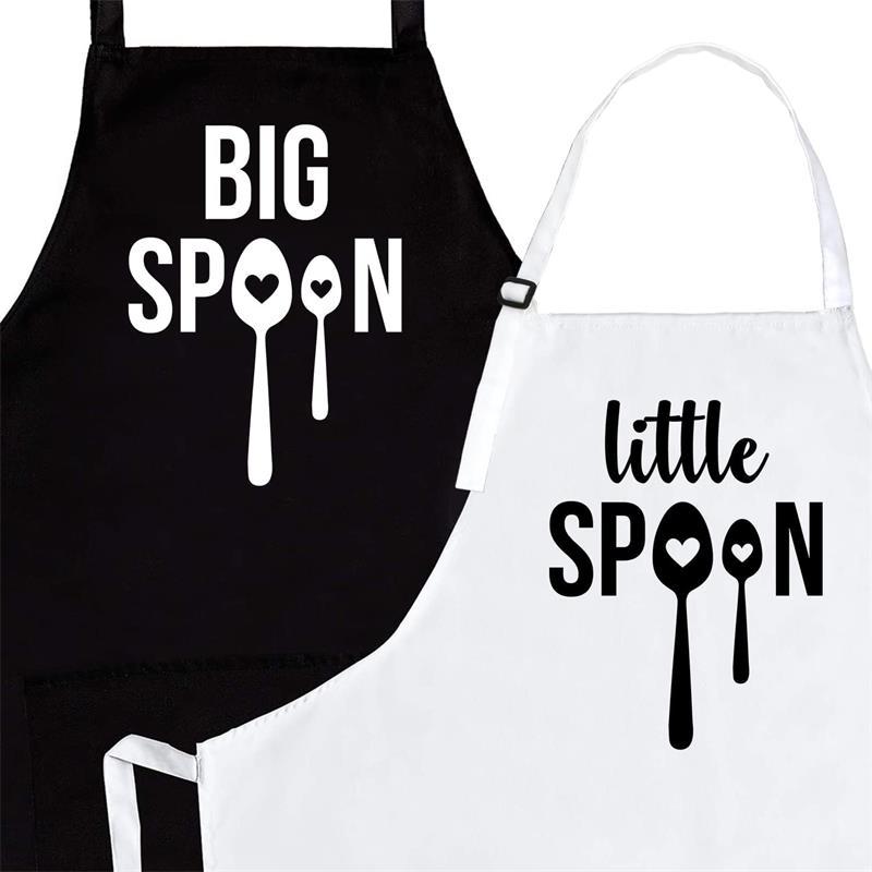 Couple Neck Summer Apron Home Kitchen Baking Cafe Overalls Apron Set
