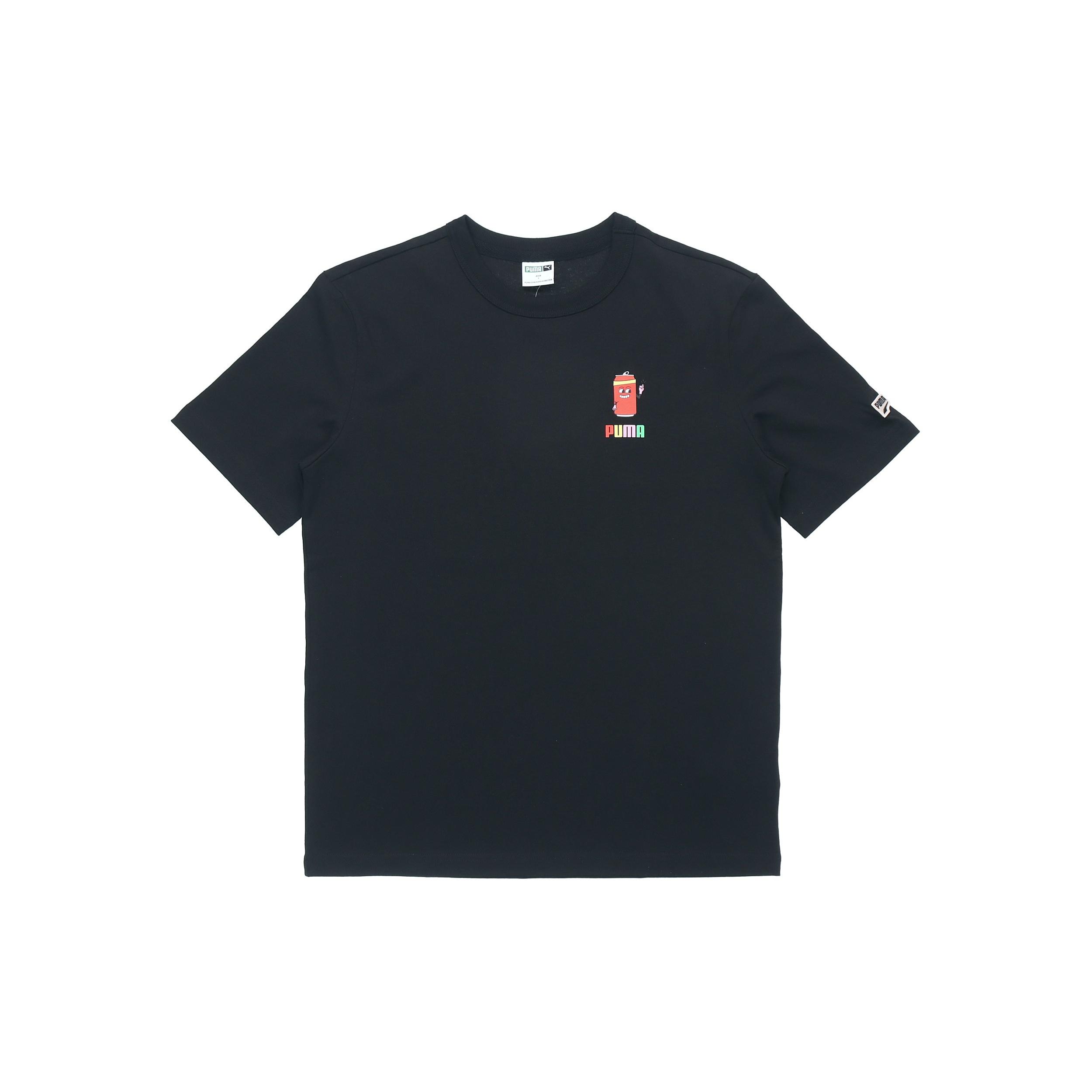 PUMA Sports Alphabet Printing Round Neck Short Sleeve Black Men s 531335-51 M