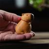 Capibala Capybara Cute Animal Small Model Statue,Solid Wood Carving Home Room Office Car Decoration Accessories