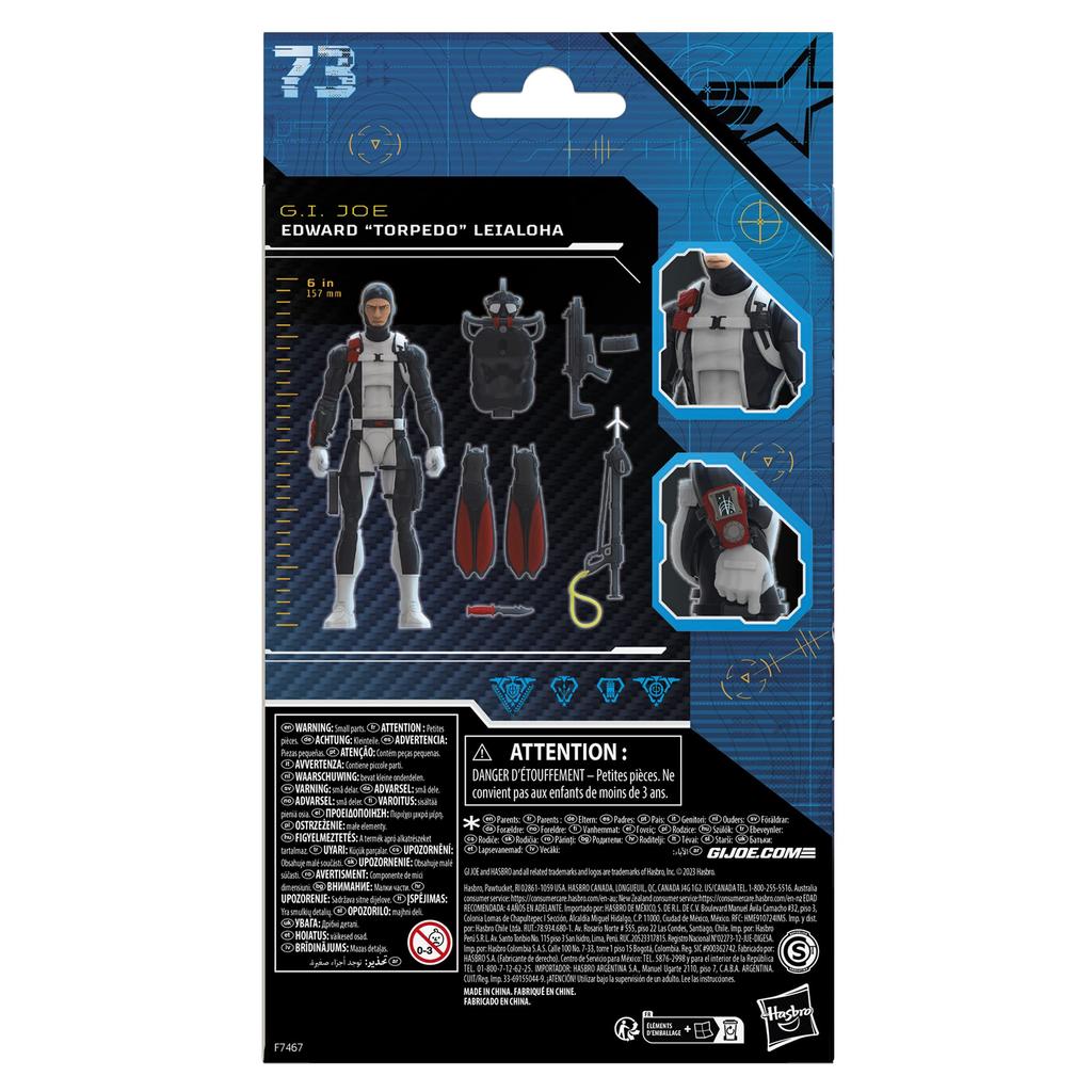 G.I. Joe Classified Series Edward "Torpedo" Leialoha, Collectible Action Figure, 73-Inch Action Figure for Boys & Girls, Includes 6 Accessories