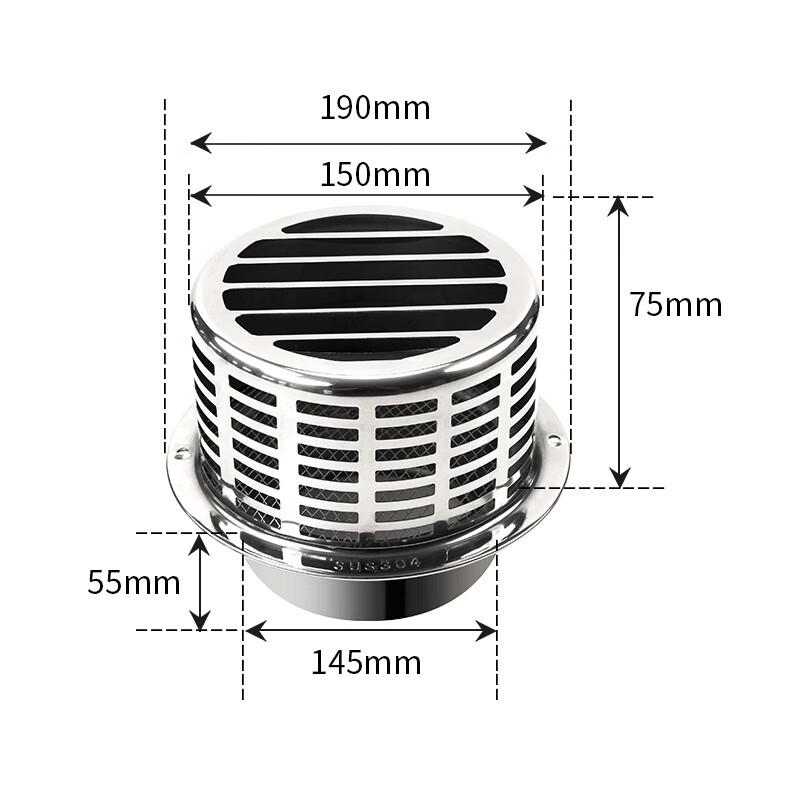 

Xuan Yong 304 Stainless Steel Rainproof Vent Cap