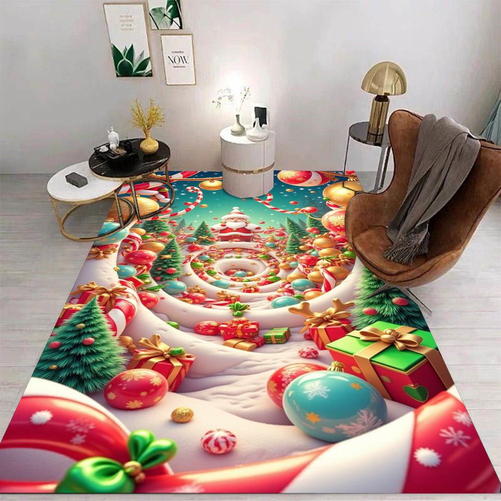 

Santa Claus-Themed Christmas Decorative Carpet Rug For Bedroom Carpet For Live Room Large Area Rugs for Living Room Home 40x60cm