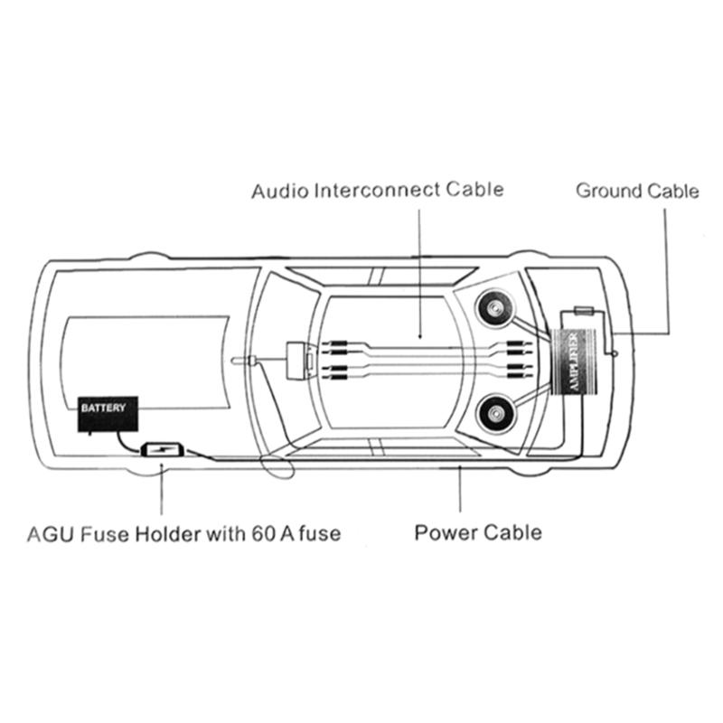 Modification Accessories Subwoofer Amplifier Wiring Fuses Holder Car Speakers Wiring Kit 8GA 60AMP Car Amplifier Cable