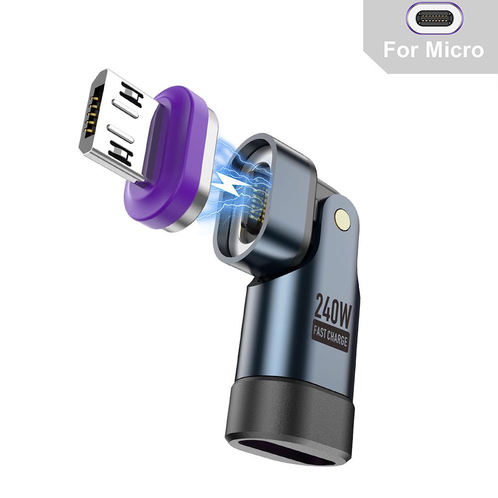 

240W USB-C to Type-C Adapter 180° Rotation Magnetic Fast Charging Type C Female Converter for Macbook Pro iPhone 16 15 Xiaomi